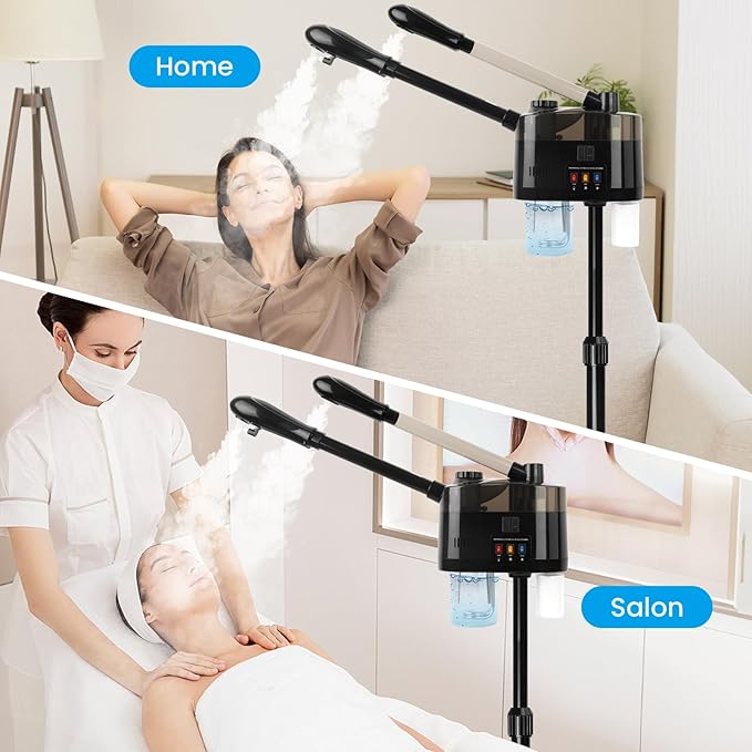 Professional Facial Steamer, Hot&Cold Mist Facial Steamer, Facial Humidifier on Wheels, Esthetician Steamer for Facial Deep Cleaning and Moisturize, Suitable for Spa, Salon and at Home Use-BrightBean Baby