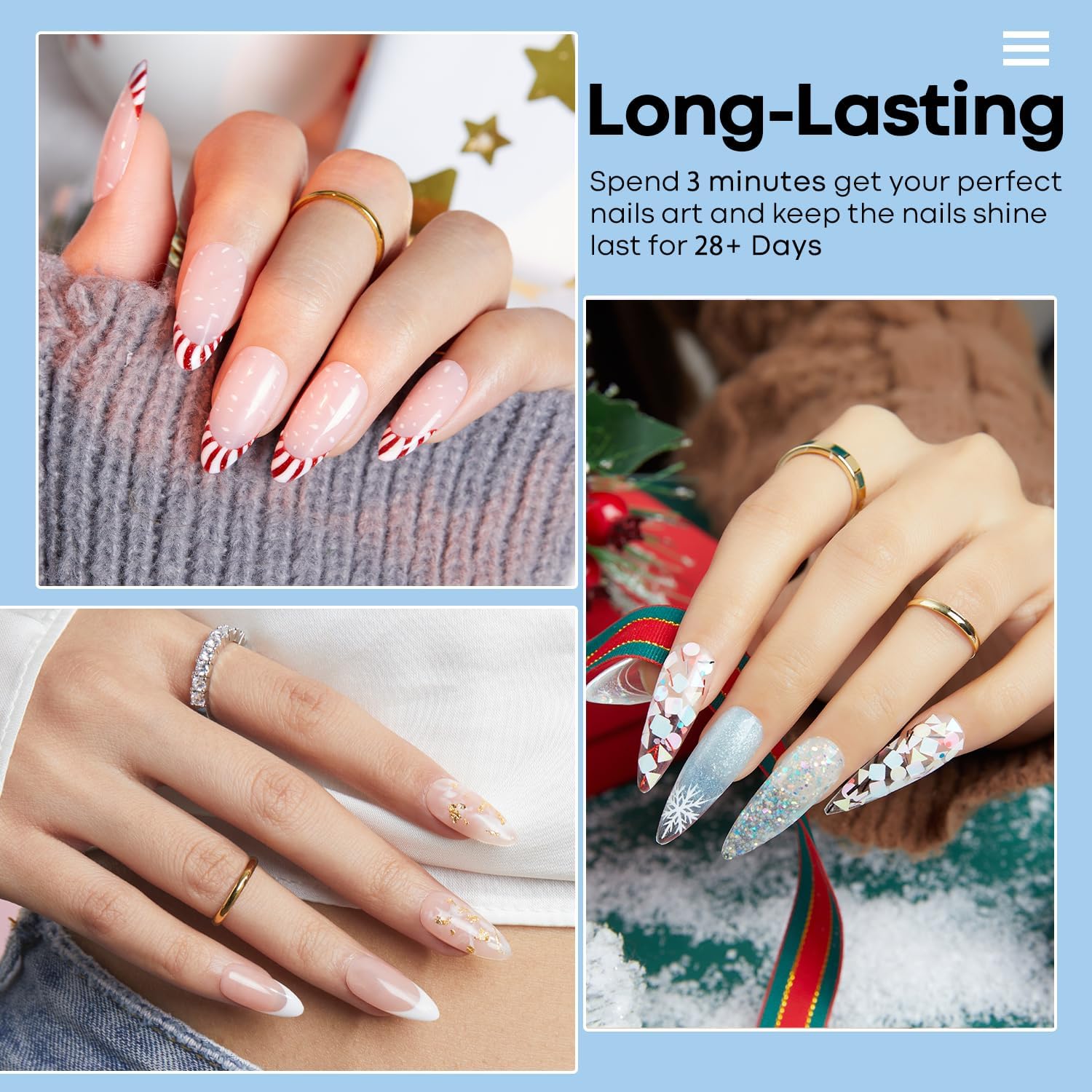 Modelones Dip Powder Clear Color - Long-Lasting Nail Dipping Powder Kit - DIY French Nail Art at Home - No Lamp Required-BrightBean Baby