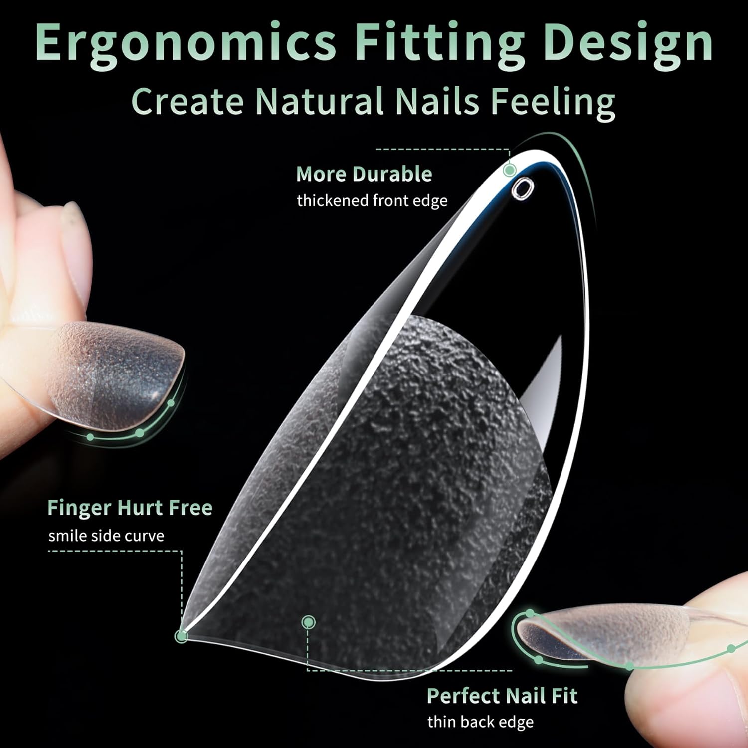 Medium Round Oval Nail Tips, 216pcs Acrylic Fake Nails Gel Nail Tips Soft, Full Cover Pre-Shaped Matte Clear Press on Nails for Extension, Diy at Home Manicure 12 Sizes-BrightBean Baby