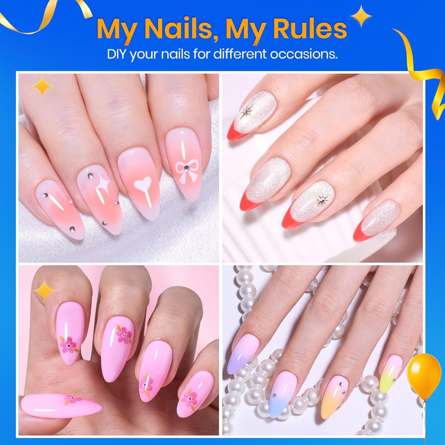 Beetles Medium Almond Nail Tips 576pcs 12 Sizes, Pre-Etched Soft Gel Nail Tips Half Matte Full Cover False Nail Tips Clear Acrylic Nails Glue on Nails DIY Nail Extension Gift for Women-BrightBean Baby