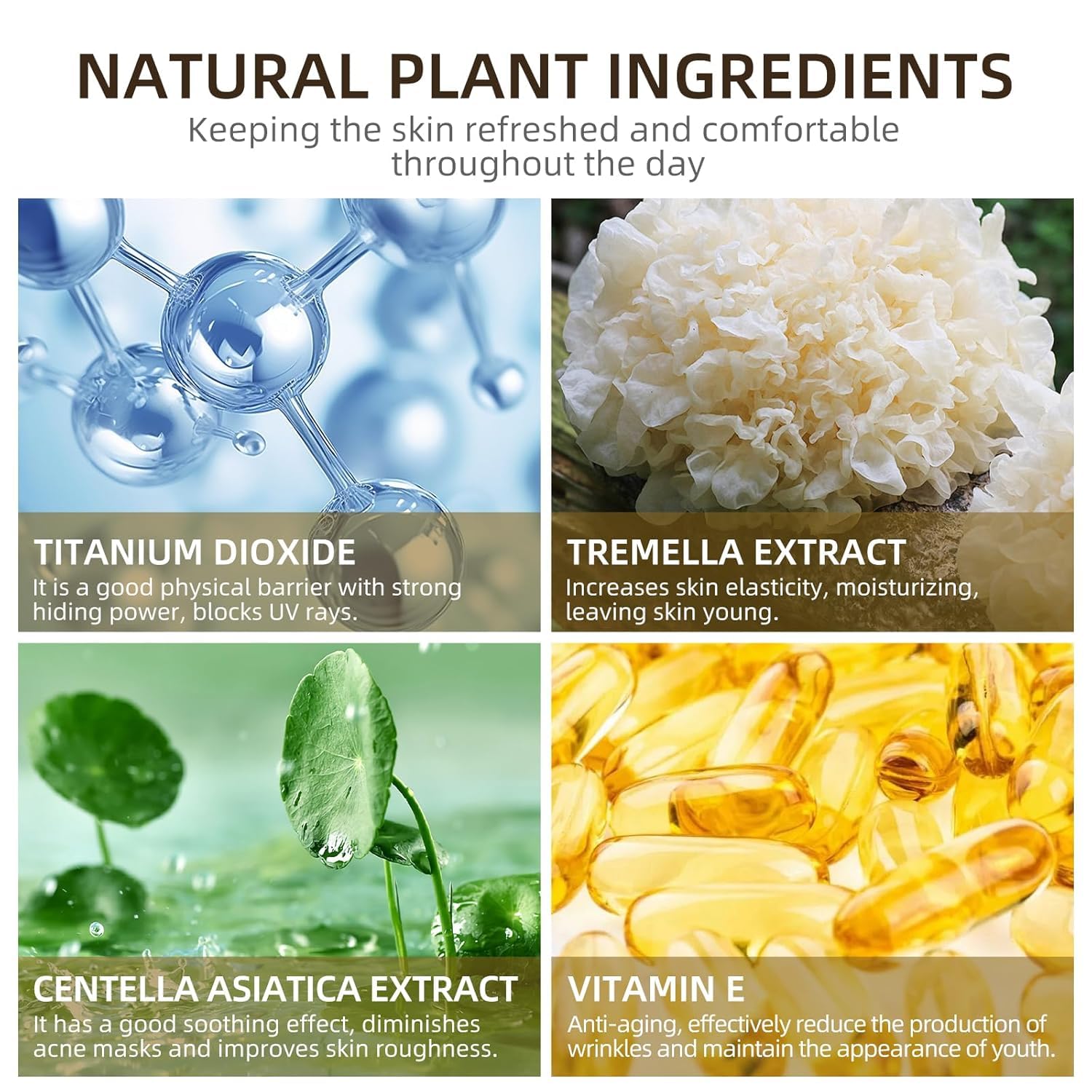 Mushroom Head Air Cushion CC Cream - BB Cream Foundation Makeup Moisturizing Concealer Long-Lasting, Cushion Foundation Full Coverage Self Adjusting for Mature Skin & All Skin Types(Ivory)-BrightBean Baby