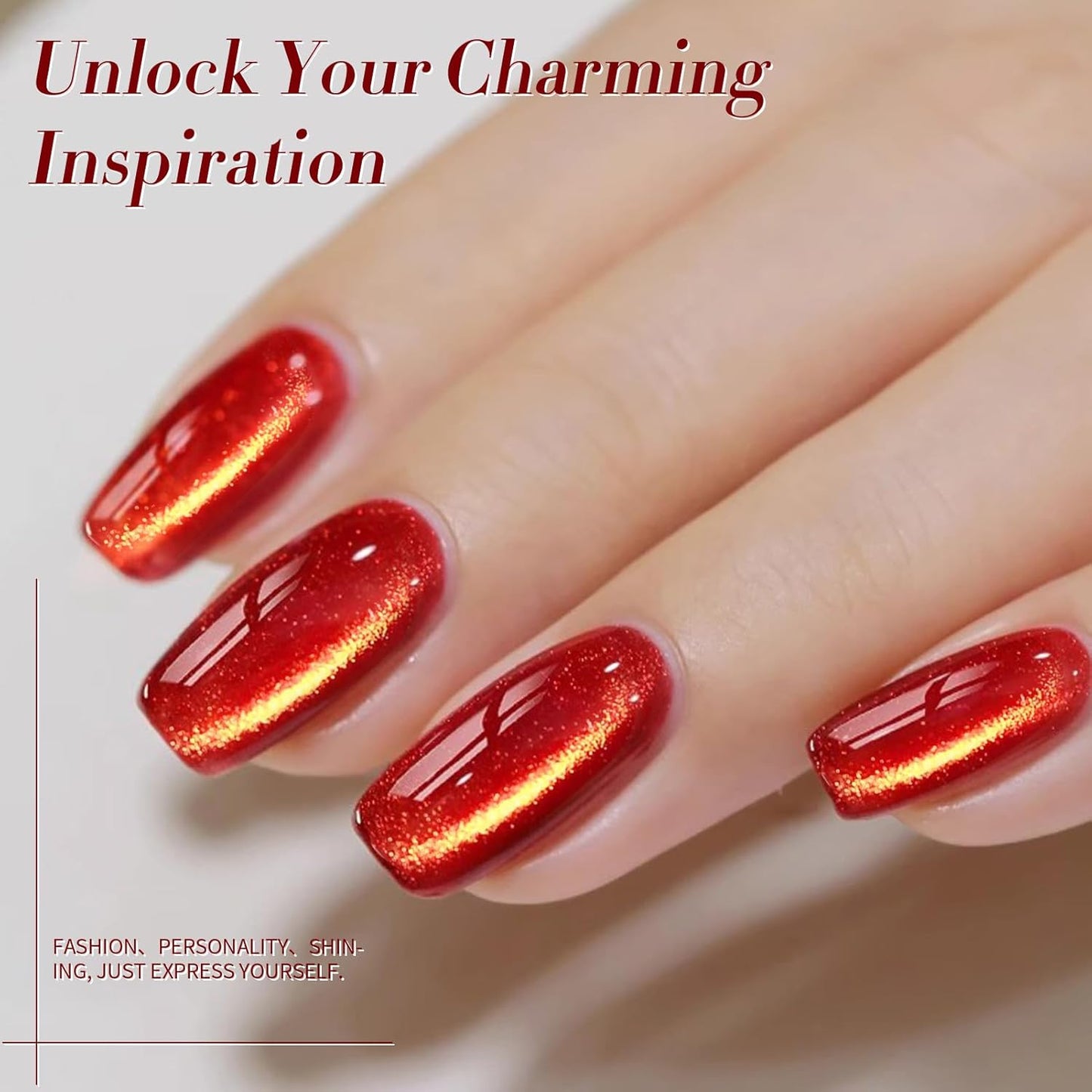 Born Pretty Cat Magnetic Eye Gel Nail Polish,Red Magnetic Gel Polish Fair Maiden Cat Magnetic Eye Gel Manicure Nail Art DIY 15ml-BrightBean Baby