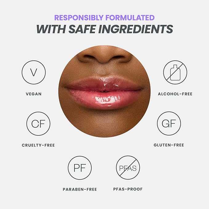 Wonderskin Lip Oil Rehab Serum - Tinted Lip Oil for Women, Hydrating, Moisturizing, and Non-Sticky Red Tint Serum for Dry Lips (Amour)-BrightBean Baby