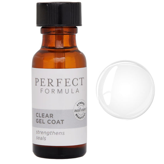 Perfect Formula Clear Gel Coat - Nail Strengthener, Keratin Treatment, Clear Nail Polish - Strengthener for Damaged Nails - Made In The USA .60 fl oz.-BrightBean Baby