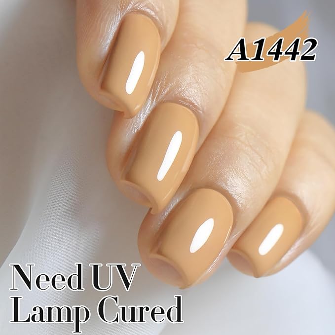 Double Rhythm 0.50 OZ Nude Gel Polish Same Color Same Bottle Sheer Pastel Neutral Natural Milky 15 ML Jelly UV Nail Art DIY at Home (Earth Beige-A1442)-BrightBean Baby