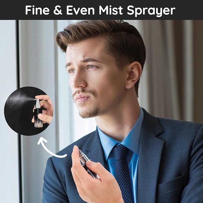 Segbeauty 10pcs Perfume Travel Refillable, 10ML Glass Spray Bottles Perfume Atomizer, Mini Travel Size Dispenser Bottle Set Atomizer Sprayer for Perfume Toiletries Cosmetic Container Spray Bottle-BrightBean Baby