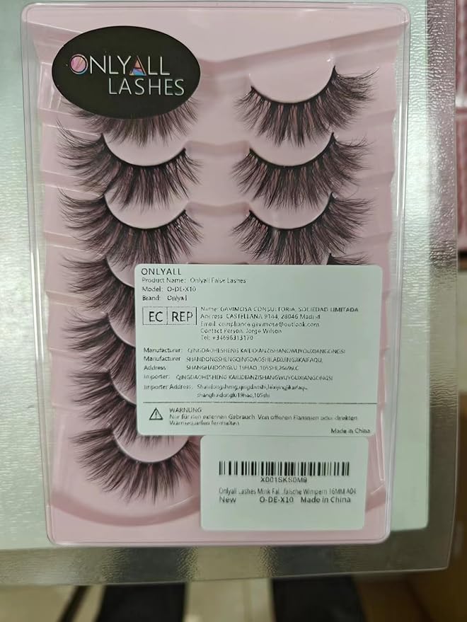 Onlyall Lashes Mink False Eyelashes Natural Wispy Lashes Soft Faux Mink Lashes Fluffy False Lashes 16MM A04-BrightBean Baby