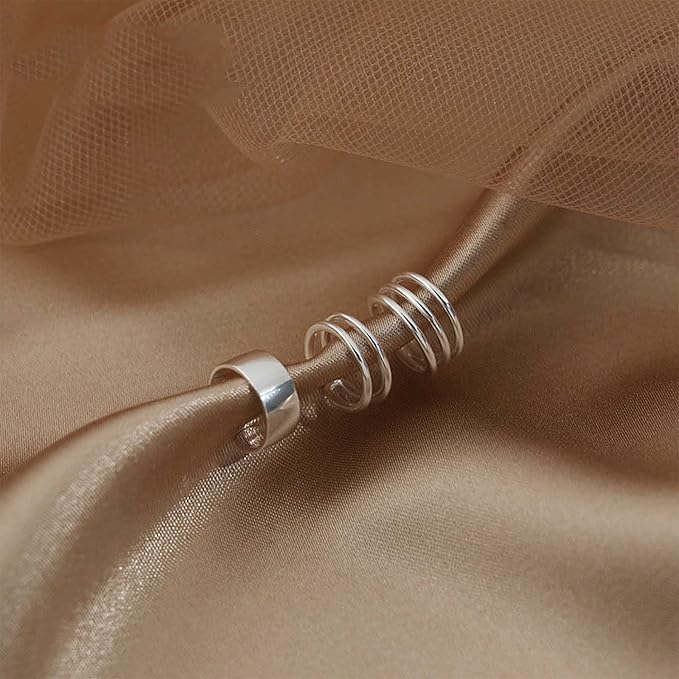 Boho Cartilage Ring Earrings Double Lines Ear Cuffs Set Minimalist Fake Helix Earcuff Earrings Simple No Piercing Earrings Jewelry for Women and Girls-BrightBean Baby