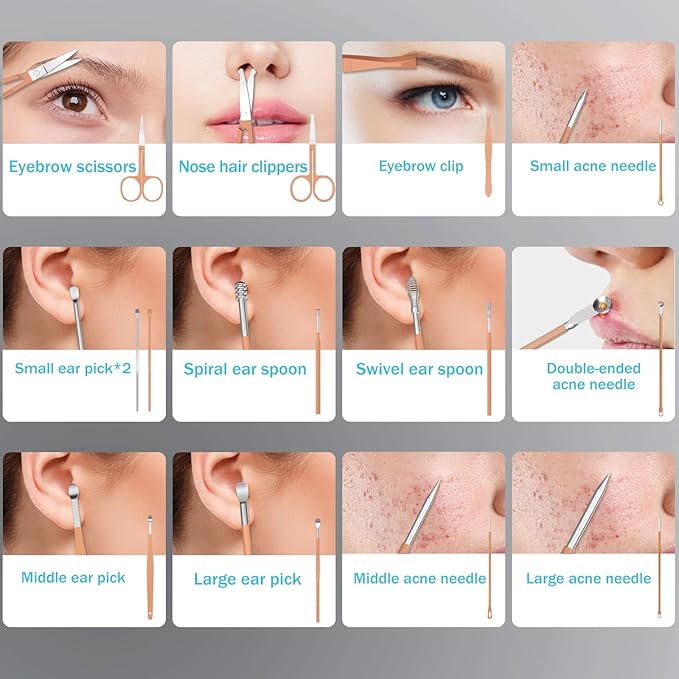 Manicure Set Personal Care, Nail Clipper Kit, Professional Nail Clipper Pedicure Set, Nail Tools with Luxurious Travel Case, Gifts for Men Women Family Friend, 31 Pieces (Pink)-BrightBean Baby