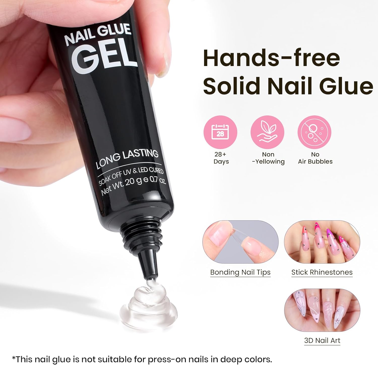 Beetles Tipex Instant Apex Nail Tips Kit Halloween Nails, Medium Stiletto, 224 Pcs 16 Sizes Pre-Building Pre-Etched False Nail Tips with Tipex Nail Glue, Mini Nail Lamp-BrightBean Baby