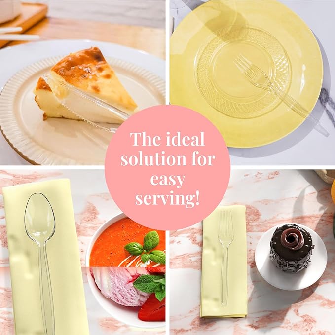 Prestee 600 Plastic Silverware Set - 200 Plastic Knives, Forks, and Spoons for 200 Guests - Heavy Duty Bulk Disposable Flatware Utensils for Christmas, Holiday, Wedding Party Supplies