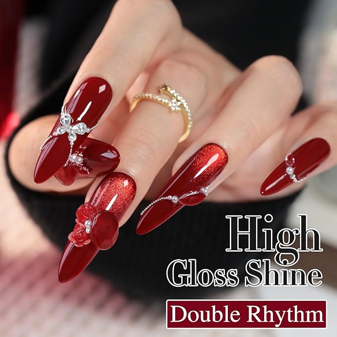 Double Rhythm Translucent Gel Polish Sheer Neutral Natural Light Milky Same Color Same Bottle 15ML Jelly UV Nail Polish Nail Art DIY at Home (Pale Burgundy-A1486)-BrightBean Baby
