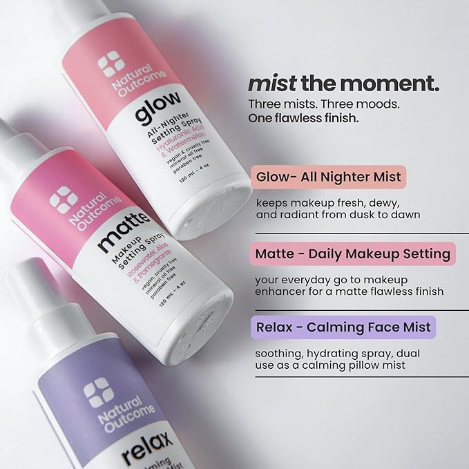 Face Mist Trio Collection – Hydrating Facial Mist Spray for Glowing Skin – Rosewater, Lavender & Hyaluronic Acid – Makeup Setting & Refreshing Face Spray Mist-BrightBean Baby