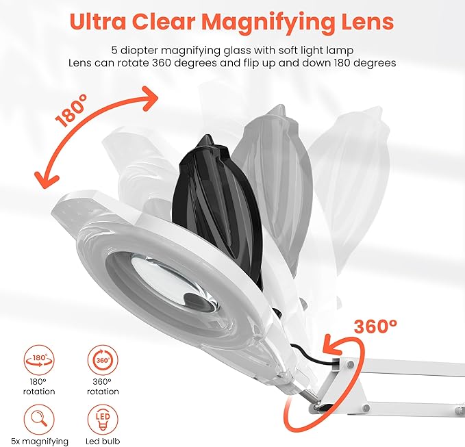 TASALON 2-in-1 Professional Facial Steamer with 5X Magnifying Lamp, Esthetician Steamer on Wheels, White, Facial Steamer, Cleansing, Hydrating, Pore Treatment-BrightBean Baby