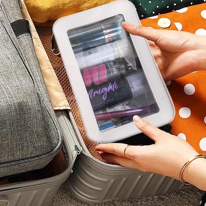 Clear Makeup Bag Small, TSA Approved Portable Toiletry Bag with Zipper Cosmetic Travel Bag Makeup Organizer Case Mini Makeup Pouch for Purse Car Organizer Bag for Women Men-BrightBean Baby