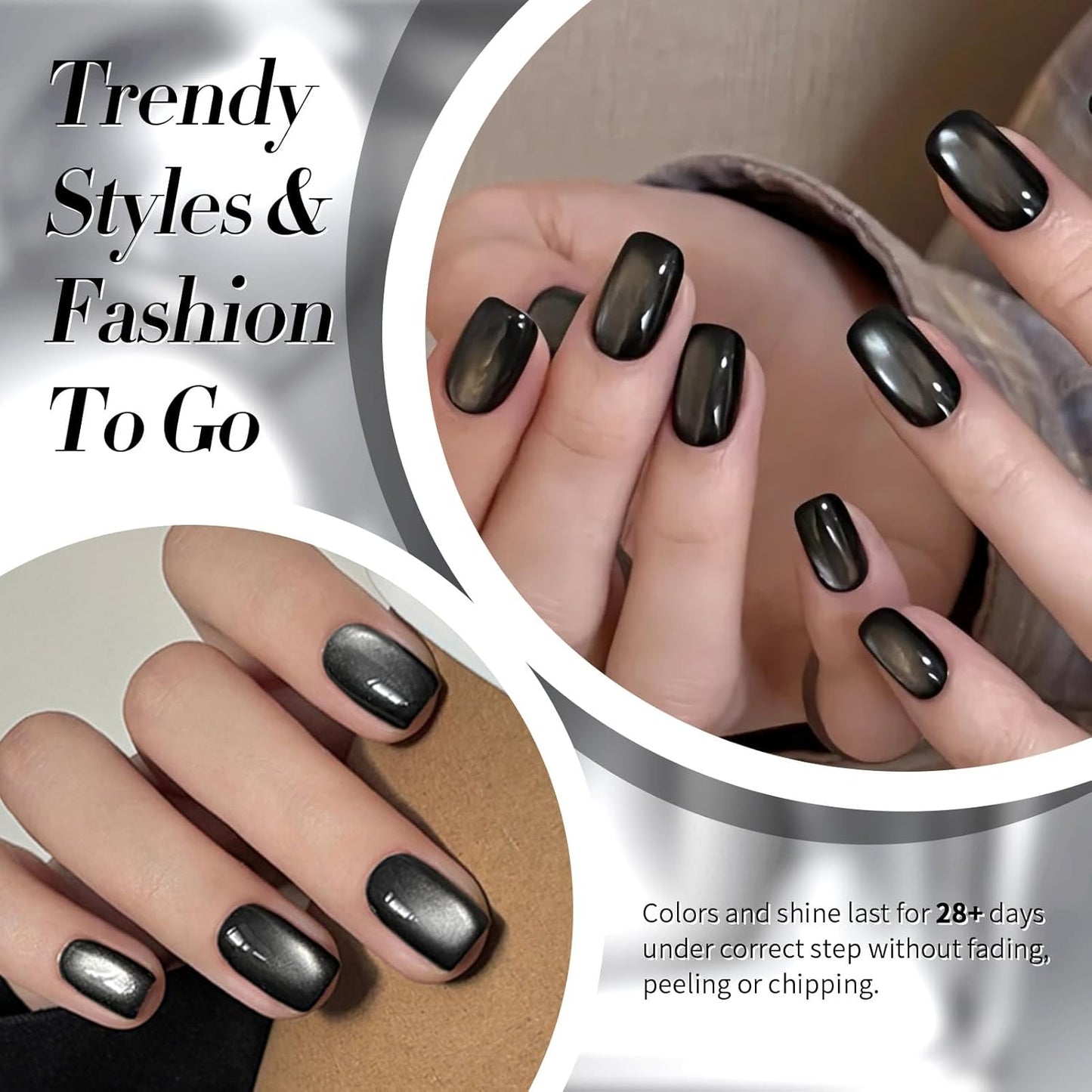 BORN PRETTY Cat Magnetic Eye Gel Nail Polish Jelly Glass Magnetic Gel Polish 15ML Holographic Glitter Shimmer Translucent Sheer Color Magnetic Nail Polish Salon DIY at Home-BrightBean Baby