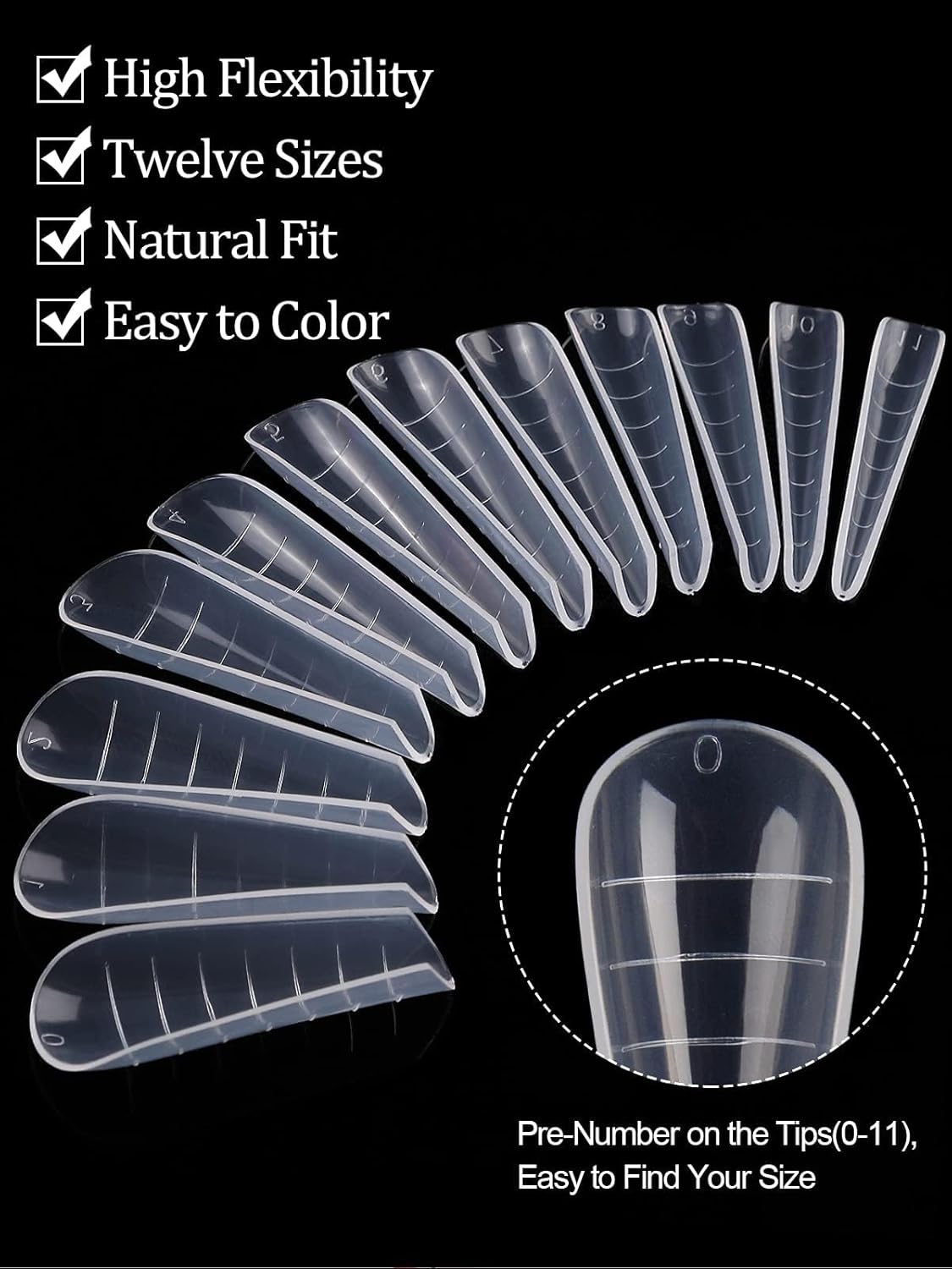 EBANKU 120Pcs Dual Nail Forms for Poly Gel - Extension Stiletto Almond System Mold, False Tips for Builder Gel Art Design Salon & DIY - 12 Sizes-BrightBean Baby