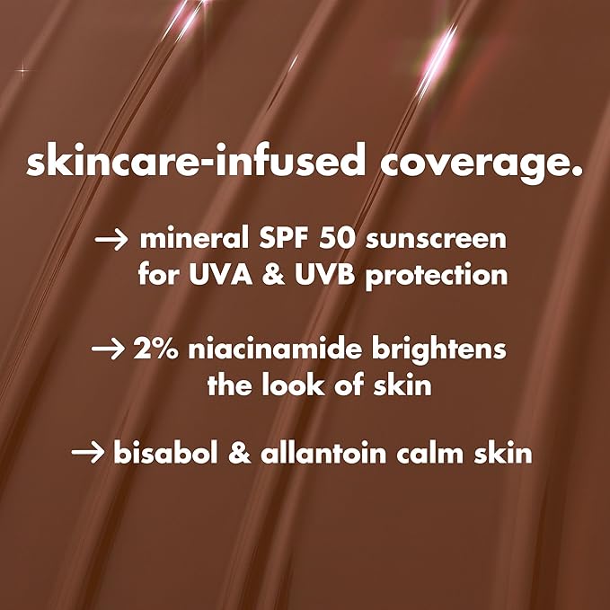 e.l.f. Halo Glow Skin Tint SPF 50, Tinted Moisturizer For Light, Buildable Coverage, Creates A Natural Glow, Vegan & Cruelty-Free, 17 Rich Warm-BrightBean Baby