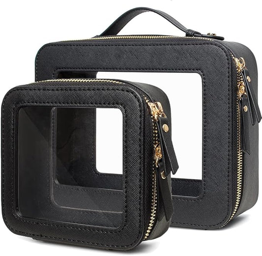 Clear Makeup Bag Small, TSA Approved Portable Toiletry Bag with Zipper Cosmetic Travel Bag Makeup Organizer Case Mini Makeup Pouch for Purse Car Organizer Bag for Women Men-BrightBean Baby