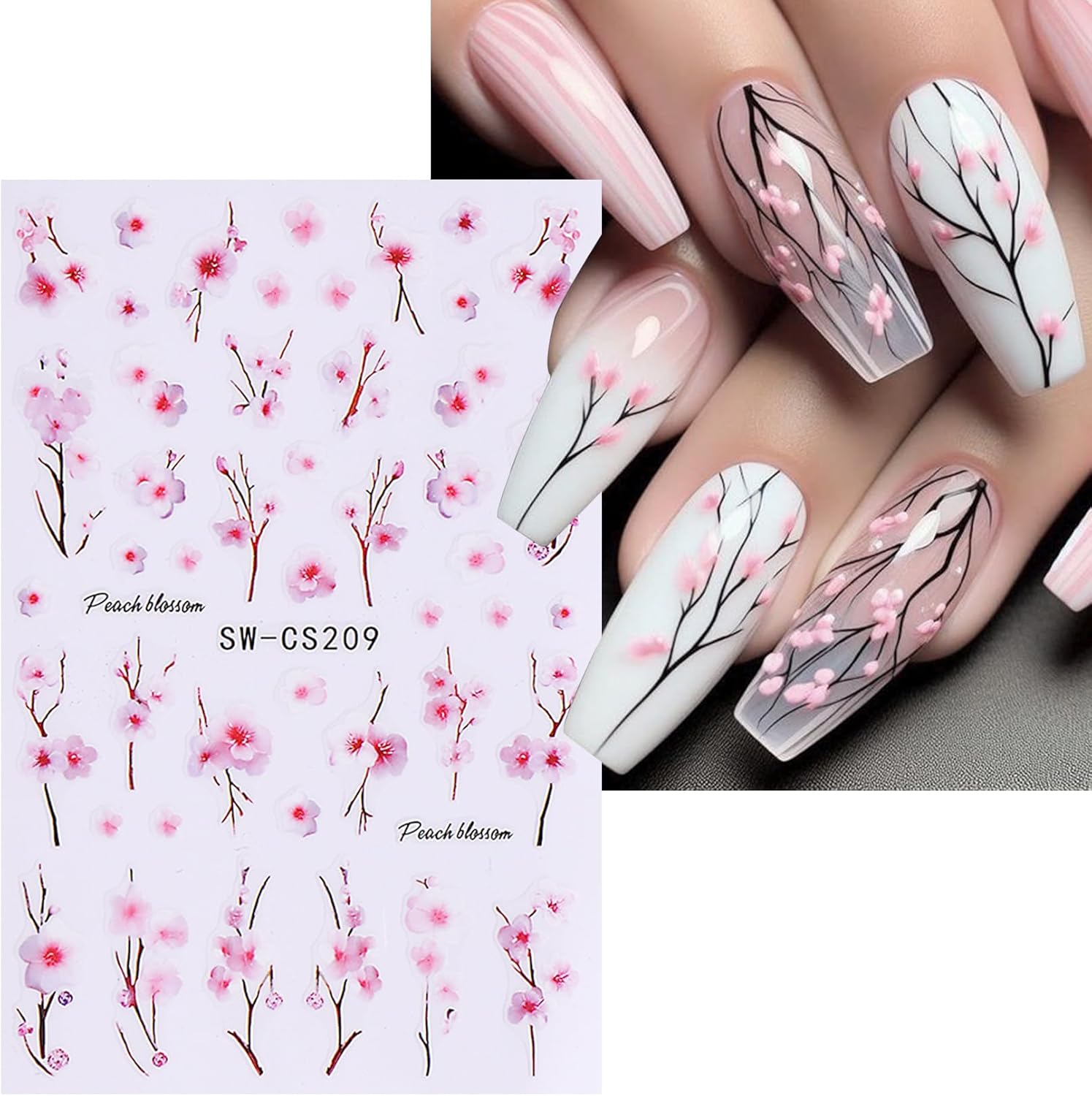 Flower Stickers for Nail Art Decals - 12 Sheets Spring Butterfly Nail Stickers with Tweezers 3D Floral Leaves Plant Nail Art Designs DIY Self Adhesive Daisy Blossom Nail Supplies Decorations-BrightBean Baby