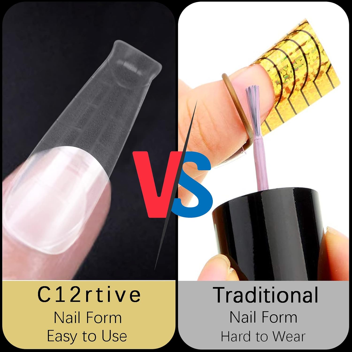 120Pcs Dual Nail Forms,T-Shape Extension Poly Nail Gel Nail Forms Full Cover Reusable Nail Molds 12 Sizes for Solid Nail Gel Glue Nail Art Design Salon&DIY-BrightBean Baby