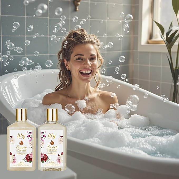 Mothers Day Gifts for Mom Spa Gift Basket Set for Women 17-Piece Almond Luxury Spa Gift Set Bath & Body Care Kit with Shower Gel, Body Cream | Valentine's, Christmas, Birthday Gifts for Her, Wife, Mom-BrightBean Baby