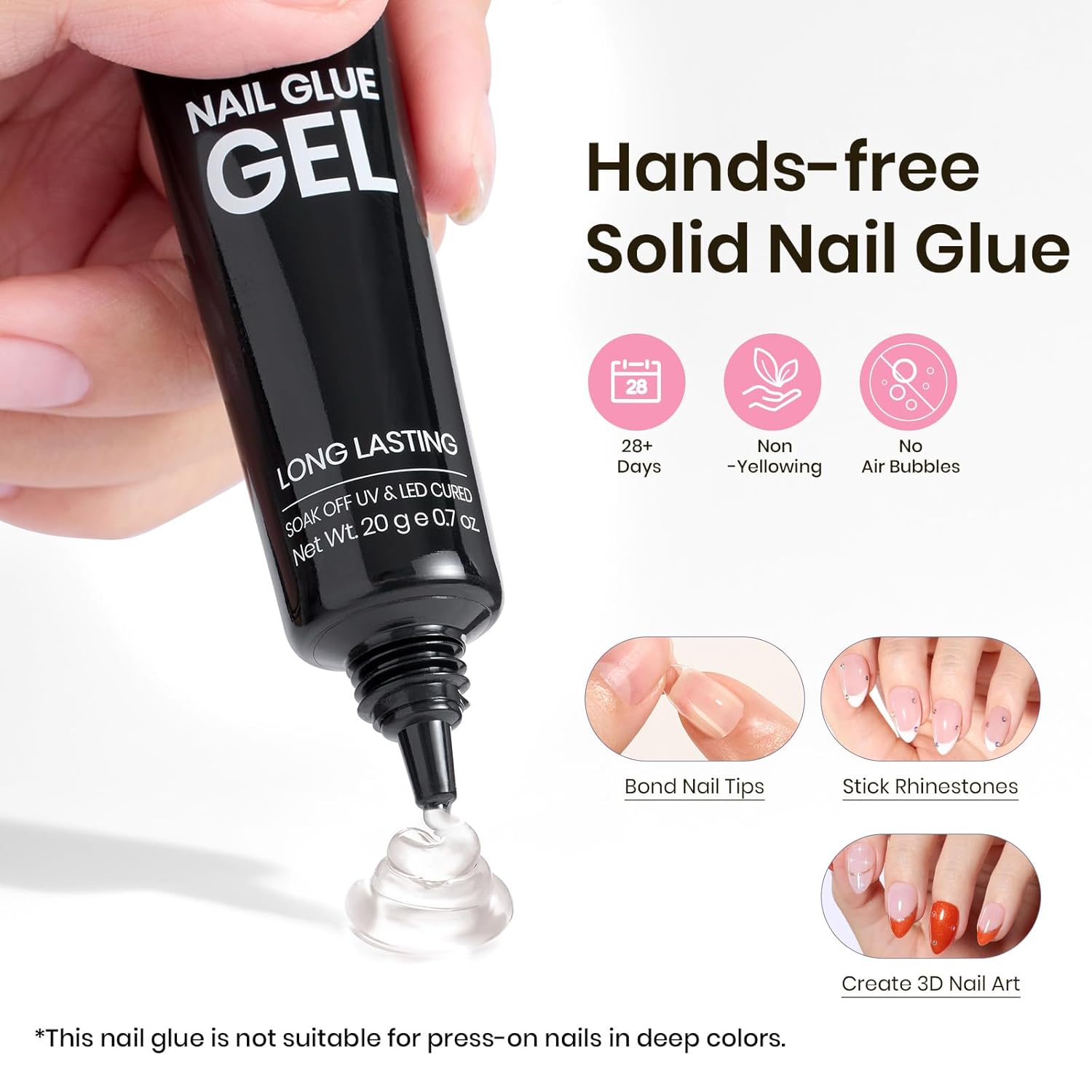 Beetles Tipex Instant Apex Nail Tips Kit, Almond Short, 224Pcs 16 Sizes, with Tipex UV Nail Glue Mini Nail Lamp,Pre-Building & Pre-Etched Thicker Acrylic Nails False Nail Extension-BrightBean Baby