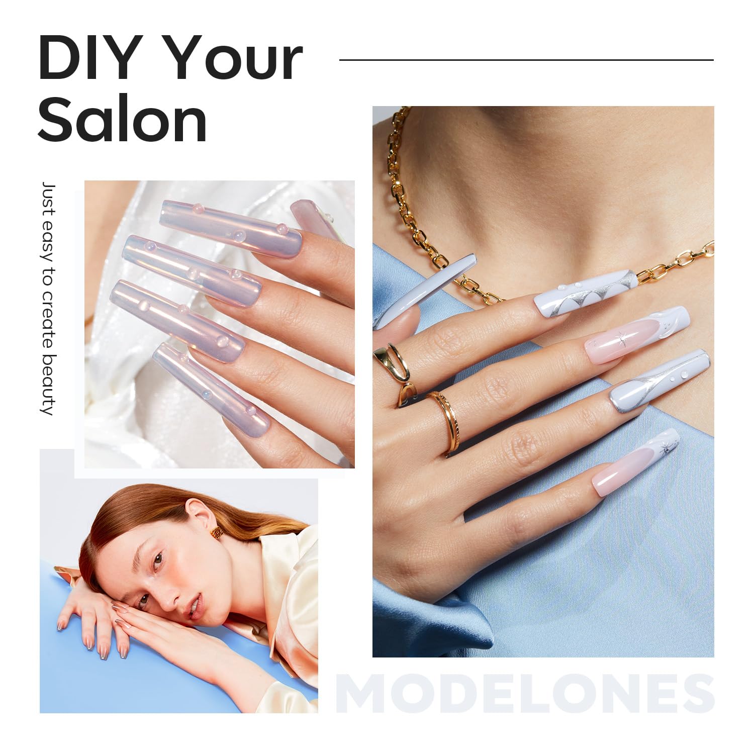 Modelones Long Square XXL Fake Nail Tips - 504Pcs Gel Tips Pre-shaped Half Matte Full Cover Clear Acrylic Gel Kit False Press on Nails for Extension DIY Salon 12Sizes-BrightBean Baby