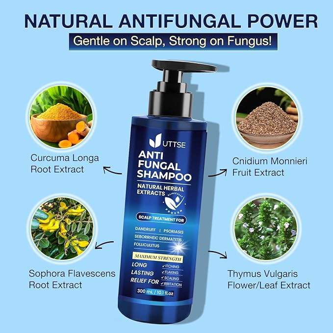 Anti-Fungal Shampoo for Scalp Psoriasis: Dandruff Shampoo for Folliculitis and Seborrheic Dermatitis - Relieves Itchy & Dry Scalp - 300 mL / 10.1 fl.oz-BrightBean Baby