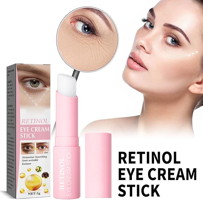 Retinol Eye Stick with Vitamin C Eye Cream for Dark Circle and Puffiness, Brightening Eye Balm Reduces Fine Lines and Bags in 4 Weeks-BrightBean Baby