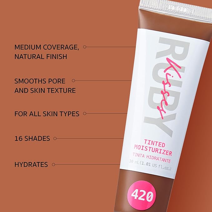 Ruby Kisses Tinted Moisturizer, Hydration, Calm & Revitalize Skin, Skin Perfecting, Blur Pores & Fine Lines, Natural Finish & All-Day Comfort Wear (Chestnut)-BrightBean Baby