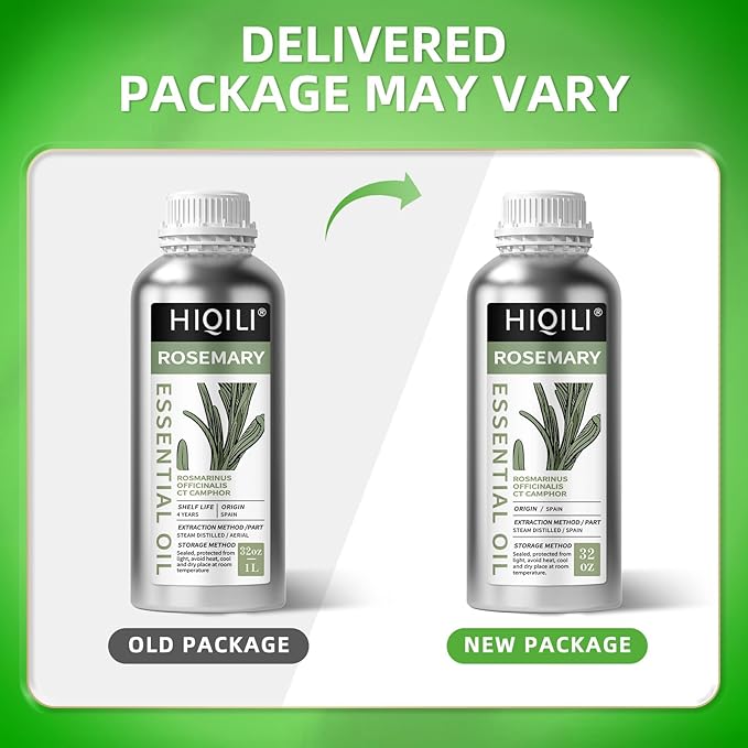 HIQILI 1000ML Rosemary Oil for Hair Growth, Add to Shampoo & Conditioner, 100% Pure Undiluted - 32 Fl Oz-BrightBean Baby