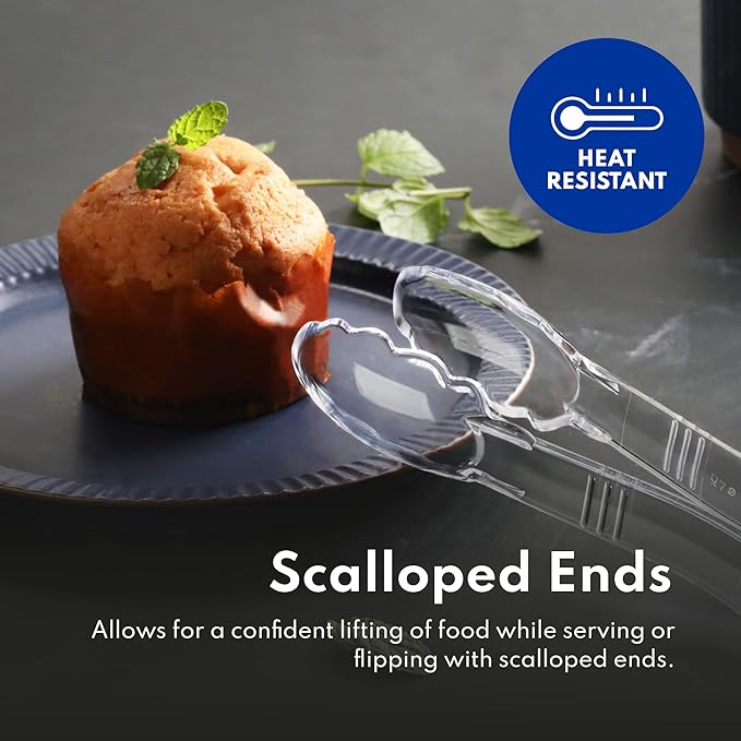 New Star Foodservice 35711 Utility Tong, High Heat Plastic, Scalloped, 6 inch, Set of 12, Green