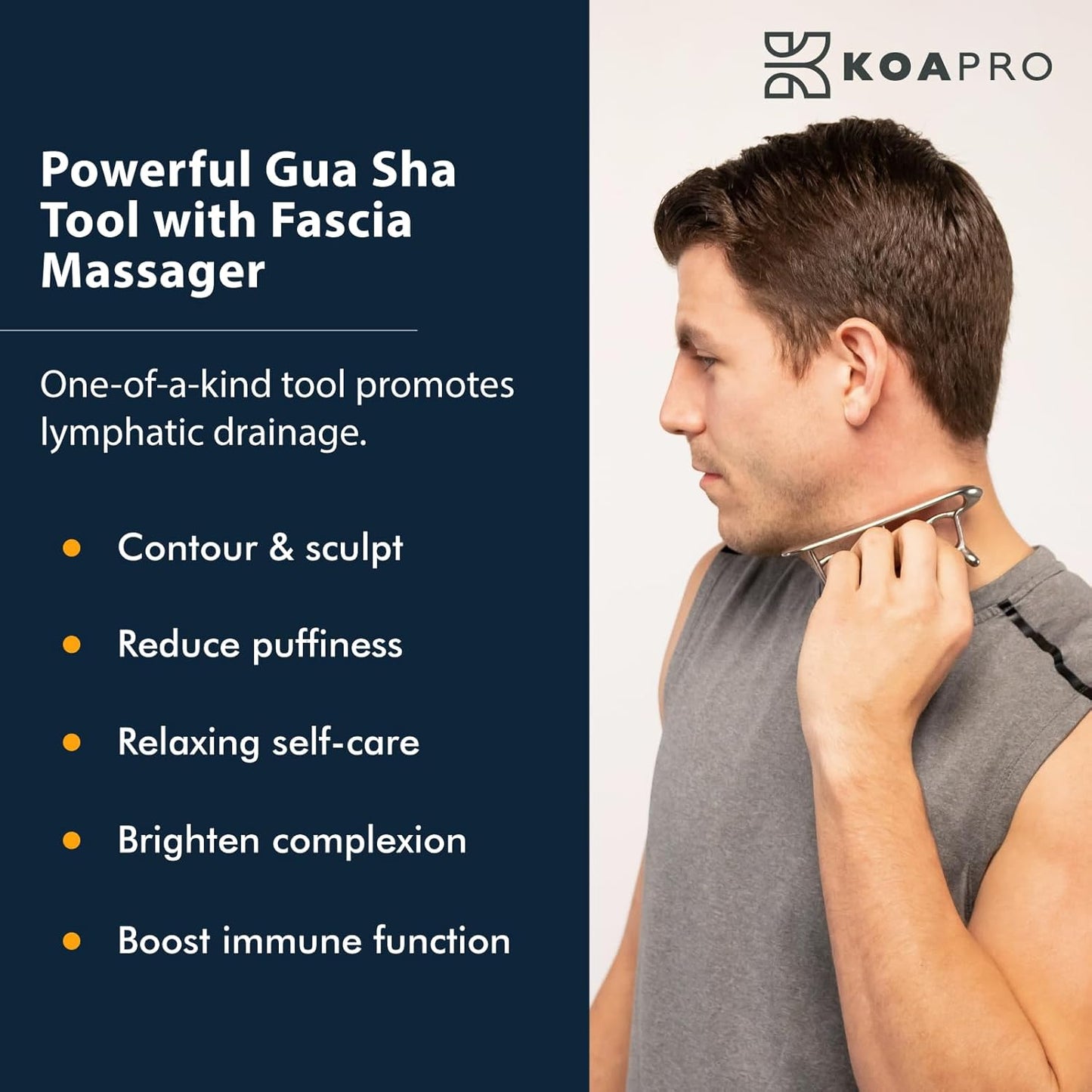 KOAPRO Facial Facia Blaster Tool for Sensitive Fascia Blasting - Face Gua Sha Tool Helps Lymphatic Drainage and Cellulite Reduction, Neck and Face Fascia Roller for Tight Skin, Deep Tissue Massager-BrightBean Baby