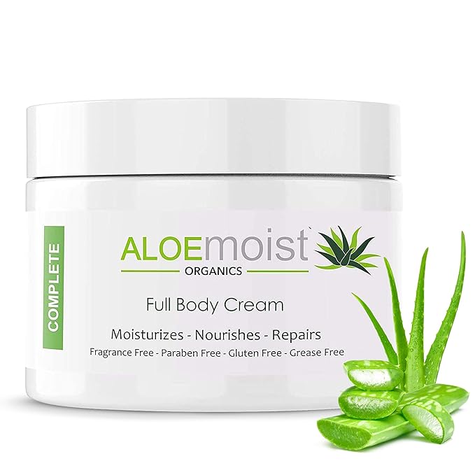 Organic Aloe Vera Lotion - Face & Body Moisturizing Cream with Natural Aloe Vera, Vitamin E Oil, Vitamin C, Retinol Cream, Shea Butter – Anti Aging Face Moisturizer for Women, Dry Skin (4 oz)-BrightBean Baby