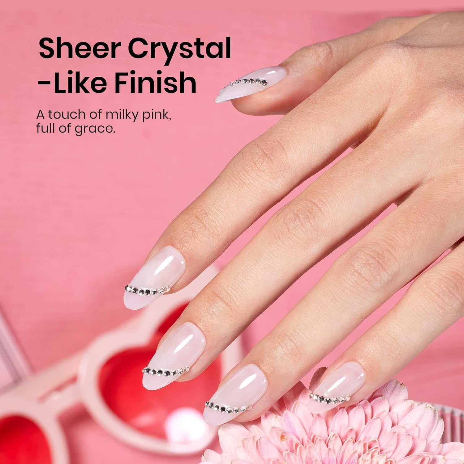 beetles Gel Polish 3 Pcs 15ml No Wipe Gel Top and Base Coat Bubble Bath Gel Polish Soak Off Uv Lamp-Long Lasting Glossy Top Base Gel Milky Pink Gel Nail Polish Jelly Gel Polish Set for Women-BrightBean Baby