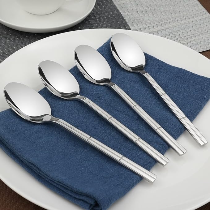 Stainless Steel Flatware Dessert Spoon, Set of 12