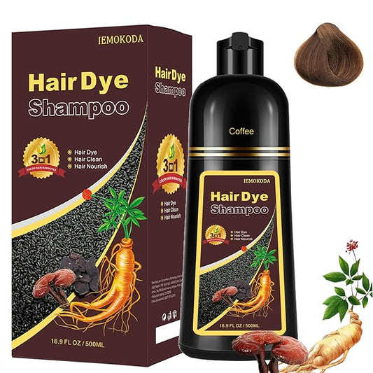 Coffee Hair Dye 3 in 1 - Instant Hair Color Shampoo for Refreshing, Herbal Hair Dye for Women & Men, Easy to Use & Long Lasting 16.90 oz-BrightBean Baby