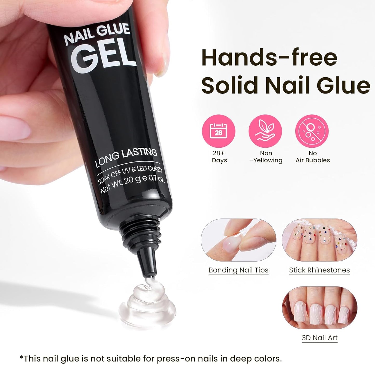 Beetles Tipex Gel Nail Kit Extra Short Square: 16 Sizes Instant Apex Nail Tips, 224 Pcs Pre-Building False Nail Tips with Tipex Nail Glue, Mini Nail Lamp-Thick Acrylic Nail Set-BrightBean Baby