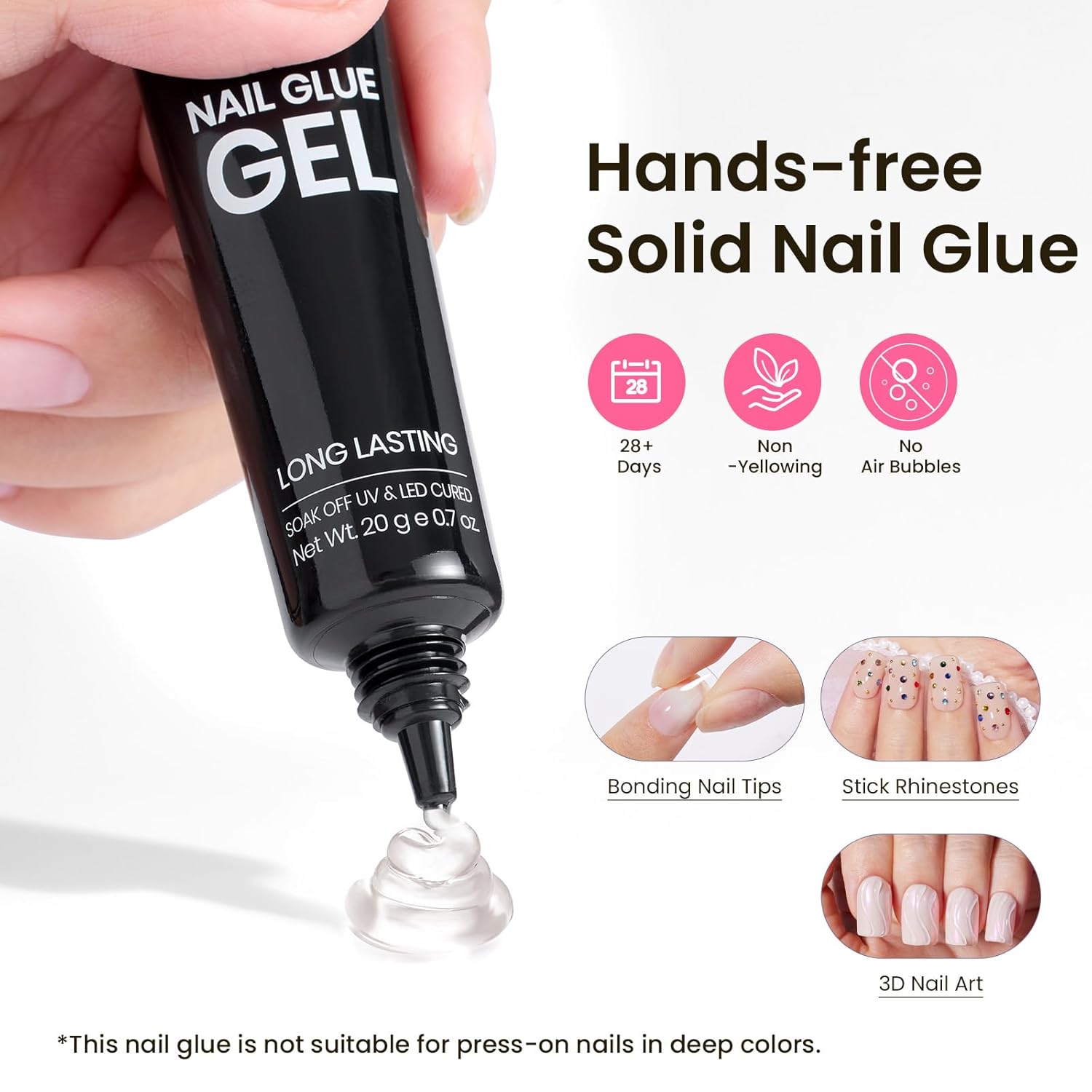 Beetles Tipex Gel Nail Kit Extra Short Square: 16 Sizes Instant Apex Nail Tips, 224 Pcs Pre-Building False Nail Tips with Tipex Nail Glue, Mini Nail Lamp-Thick Acrylic Nail Set-BrightBean Baby