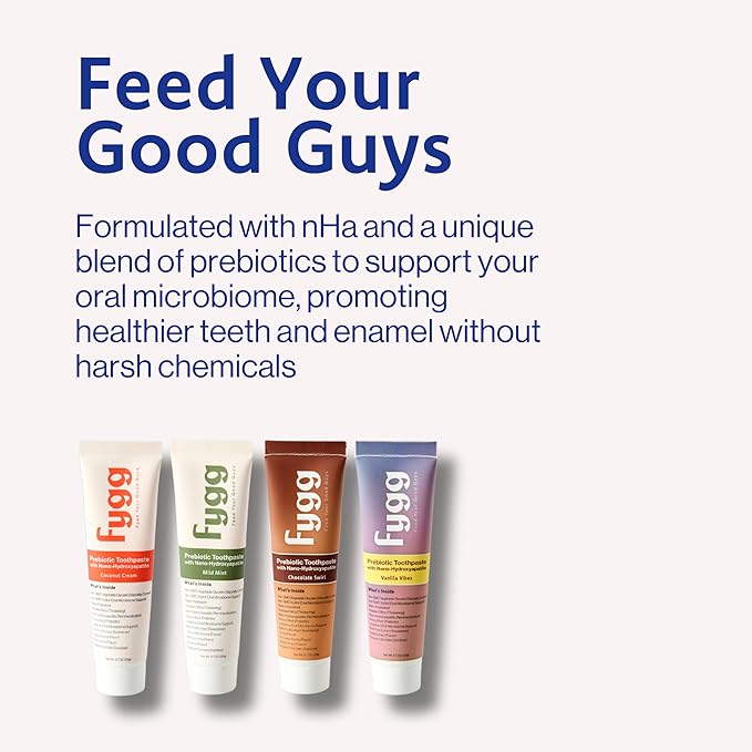 Fygg Nano Hydroxyapatite Toothpaste with Prebiotics | Fluoride & SLS Free with Hydroxyapatite | Remineralizing nHA Tooth Paste for Sensitive Teeth | Chocolate Swirl, 4 Oz