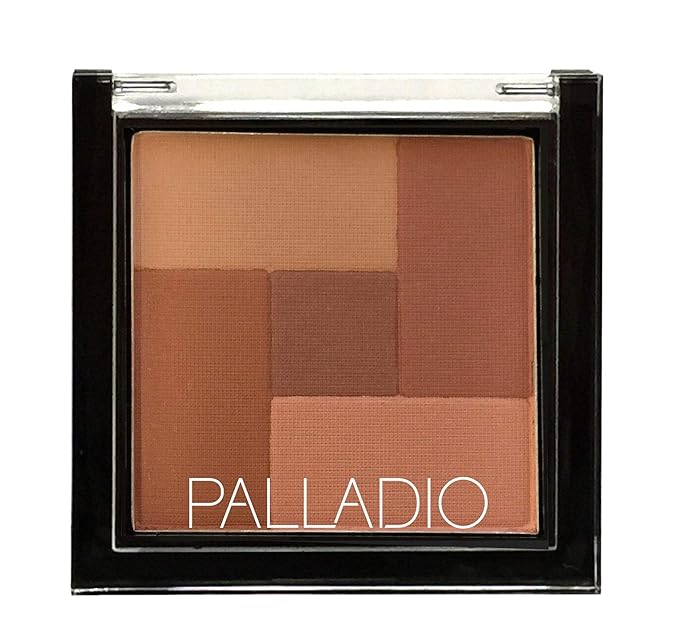 Palladio 2 In 1 Mosaic Powder Blush and Bronzer Silky Smooth Face Makeup Pressed Five Color Hues from Shimmering Pinks to Golden Browns Rich Pigmented Shades Flawless Finish, Spice, 0.28 Oz-BrightBean Baby
