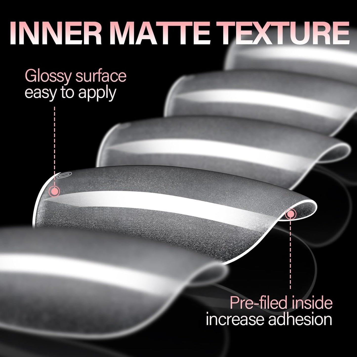 AILLSA Medium Coffin Nail Tips - Pre-shaped False Nail Tips Full Cover Matte Thickened Nails Tips, Fake Nails 450pcs 15 Sizes for DIY-BrightBean Baby