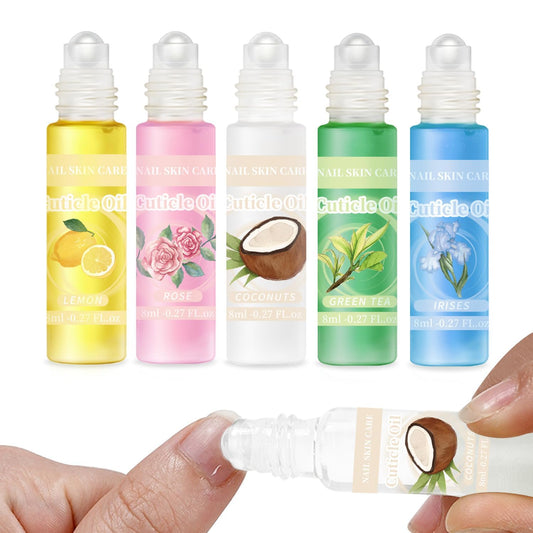 5pcs Cuticle Oil Roller Nourishing Moisturizing Roll On Cuticle Oil for Convenient Portable Nail Rollerball for On the Go Hydration and Care-BrightBean Baby