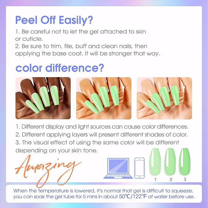 ROSALIND 28 Colors Poly Nail Gel Kit With Mini Lamp - Clear Neon Starter Kit for Beginners, Halloween, Spring, Summer With Everything-BrightBean Baby