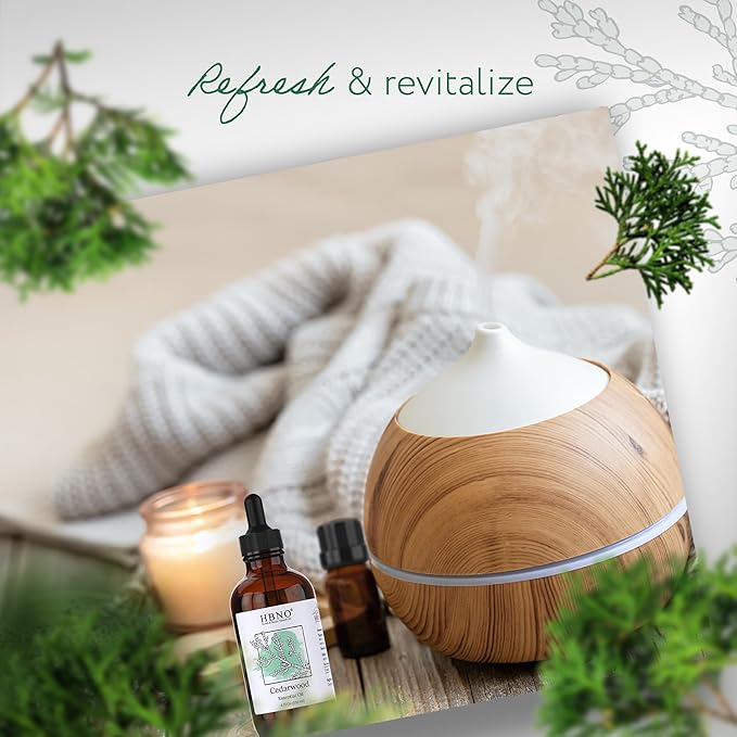 HBNO Cedarwood Essential Oil - Huge 4 oz (120ml) Value Size - Natural Cedarwood Oil - Perfect for Cleaning, Aromatherapy, DIY, Soap & Diffuser-BrightBean Baby