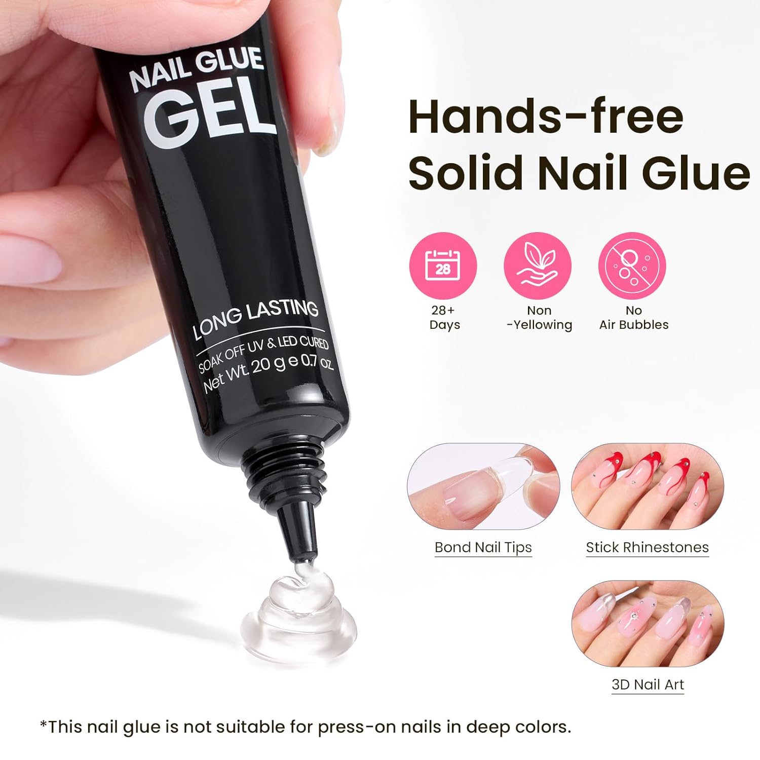 Beetles Tipex Instant Apex Nail Tips Kit, Medium Oval Almond 224Pcs 16 Sizes Pre-Building & Pre-Etched Thicker Acrylic Nails False Nail Extension with Tipex Nail Glue Mini Nail Lamp-BrightBean Baby