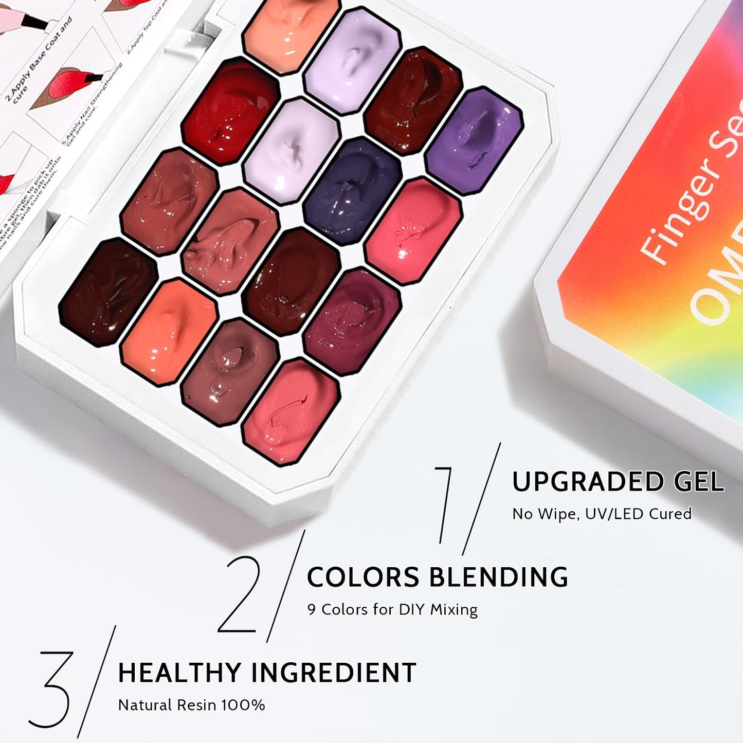 Sponge Pat Paint Nail Gel, Ombre Nails Gradient Gel Nail Blush Blooming Aura Nails Drawing Stripper Floral Painting DIY Nail Art, No Wipe, UV/LED Curing (16 Colors F)-BrightBean Baby