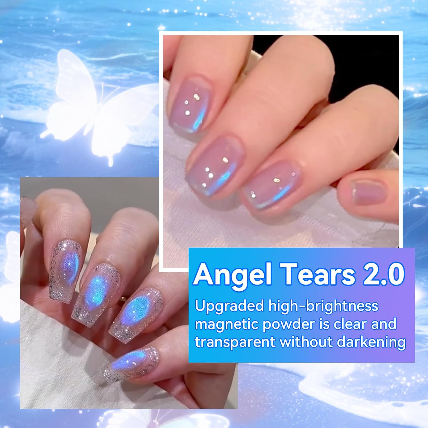 BORN PRETTY Cat Magnetic Eye Gel Nail Polish,Blue Tears Magnetic Gel Polish Passion Fruit Cat Magnetic Eye Gel Manicure Nail Art DIY 15ml-BrightBean Baby