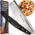 KitchenStar 18-Inch Pizza Cutter Rocker Blade - Sharp Stainless Steel Slicer Knife, Protective Cover, Dishwasher Safe, Extra Large - Commercial Pizza Oven Accessories